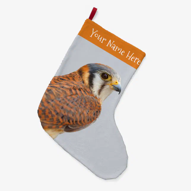 Stunning American Kestrel Sparrowhawk Falcon Large Christmas Stocking