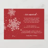 Snowflakes Flurries Holiday Moving Announcement  P Postcard