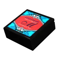 Blue Abstract Lace Wedding Anniversary GiftBox Jewelry Box