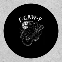 F Caw F Funny Crow Guitar Halloween Vintage Style Patch