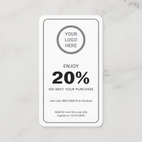 Custom Logo Minimalist White Discount Card