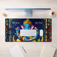 The Ganesh Colorful blue elephant God Desk Mat