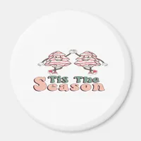Tis The Season Retro Groovy Christmas Vintage Chri Magnet