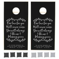 Our Love For You Family Memorial Keepsake Cornhole Set