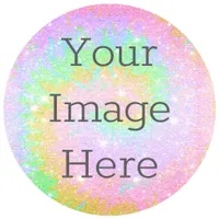 Create Your Own Tie Dye Rainbow Colored Glitter Classic Round Sticker