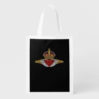 Skeleton Claddagh Color Grocery Bag