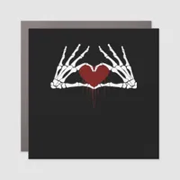 To Death Skeleton Heart Hands Style Car Magnet