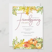 Friendsgiving Feast Pumpkin Thanksgiving Dinner Invitation