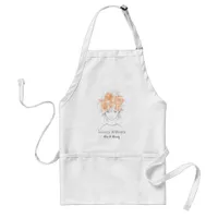 Cute pretty girl peach watercolor roses-Floral Adult Apron