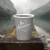 Mountain Wedding Adventure Begins Gray ID787 Paper Cups