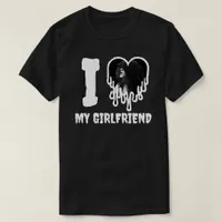 I Love My Girlfriend Gothic White Heart Photo T-Shirt