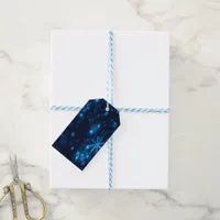 Deep Blue & Bright Snowflakes Gift Tag