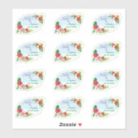 Tropical Floral Botanical Gold Geometric Wedding Sticker