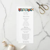 Tropical Hawaiian Flowers Wedding Program