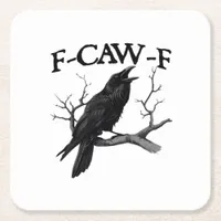 F-Caw-F Classic Vintage Graphic Square Paper Coaster
