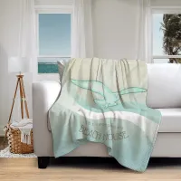 Beach House Seagull Aqua Blue ID623 Fleece Blanket