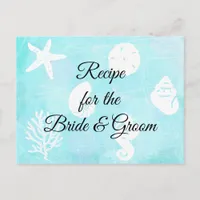 Seaside Seashells Recipe for the Bride Wedding Postcard