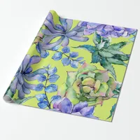 Watercolor Succulent Plants Wrapping Paper