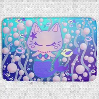 The Little Purrmaid Kawaii Cat Mermaid Bath Mat