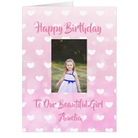 Pretty Pink Jumbo Happy Birthday Personalized Card