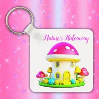 Monogrammed Cottage Core Nature's Hideaway | Keychain