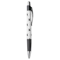 Custom Company Black Logo Pattern on White Pen