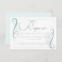 Meal Choice RSVP | Modern Mint Leaves Jade Accents Invitation
