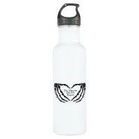 Til Death - Skeleton Heart Hands  Stainless Steel Water Bottle