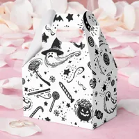 Halloween Black And White Spooky Birthday Party Favor Boxes