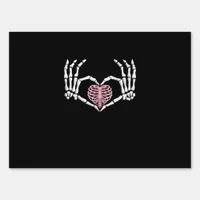Skeleton Hand Heart Funny Halloween Women Men  Sign