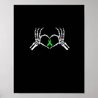 Skeleton Hand Heart Awareness Ribbon Supportive Poster