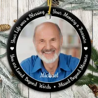 Personalized 2 Photo Remembrance Keepsake Memorial Ceramic Ornament