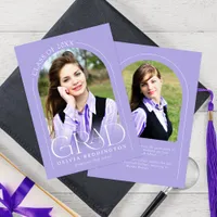 Lavender Modern 2 Photo Arch Graduation Announcement