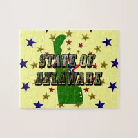 State of Delaware Picture Text & Map Outline Jigsaw Puzzle