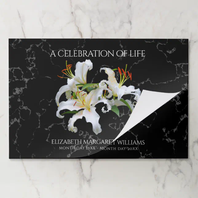 Elegant White Oriental Lilies Celebration of Life Paper Pad