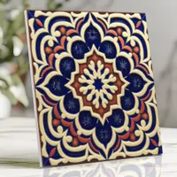 Moroccan Star Medallion Cobalt Blue Terracotta Ceramic Tile