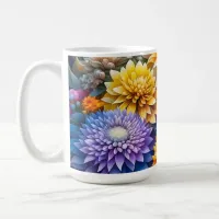 Pretty Colorful Ai Art Flowers Personalized Coffee Mug