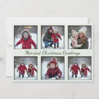 Mint Green 6-Photo Christmas Greetings | Family Holiday Card