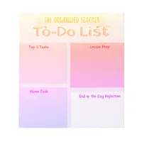 Organized Teacher To-Do List Notepad