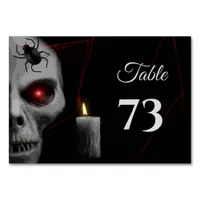 Gothic Skull Spider Candle - Dark Moody Halloween Table Number