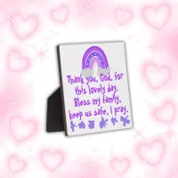 Christian Prayer for kids Purple & Pink | Plaque