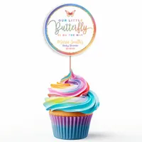 Butterfly Baby Shower Sticker – Rainbow Watercolor