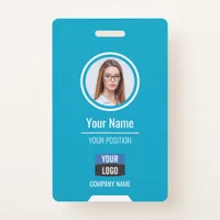 Custom Employee Photo, Bar Code, Logo, Name Badge