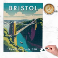 Retro Bristol Clifton Suspension Bridge Jigsaw Puzzle
