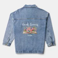 Book Lovers Tribe Pink Roses Denim Jacket