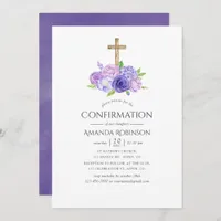 Ultra Violet Floral Confirmation Invitation