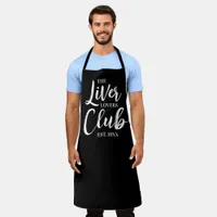 Funny Minimalist Typography The Liver Lovers Club Apron