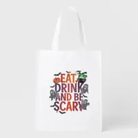 Eat Drink And Be Scary Halloween Party Spooky Desi Grocery Bag