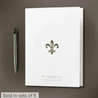 Luxury Fleur-de-lis Logo White Pocket Folder