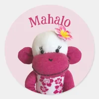 Aloha Sock Monkey Classic Round Sticker